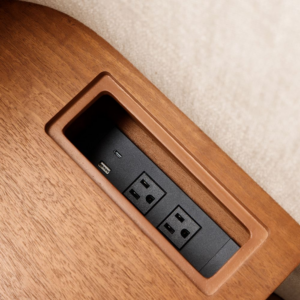 Wingback Bed with Charging Nightstands