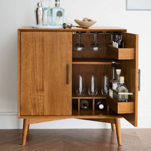 Mid-Century Bar Cabinet with Wine Bottle Storage
