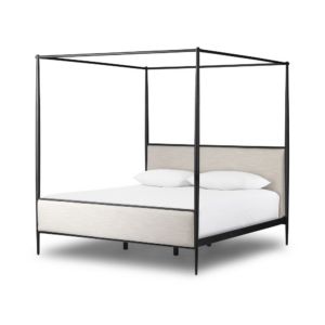 Canopy Bed with Upholstered Headboard and Footboard