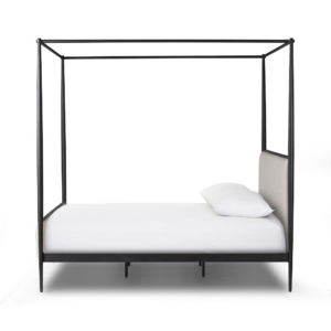 Canopy Bed with Upholstered Headboard and Footboard