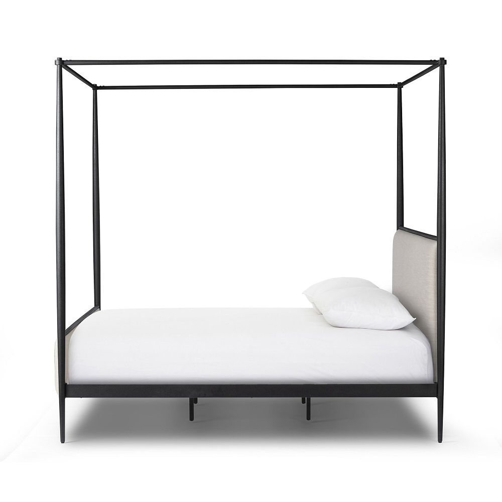 Canopy Bed with Upholstered Headboard and Footboard