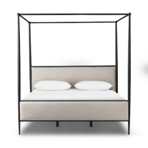 Canopy Bed with Upholstered Headboard and Footboard