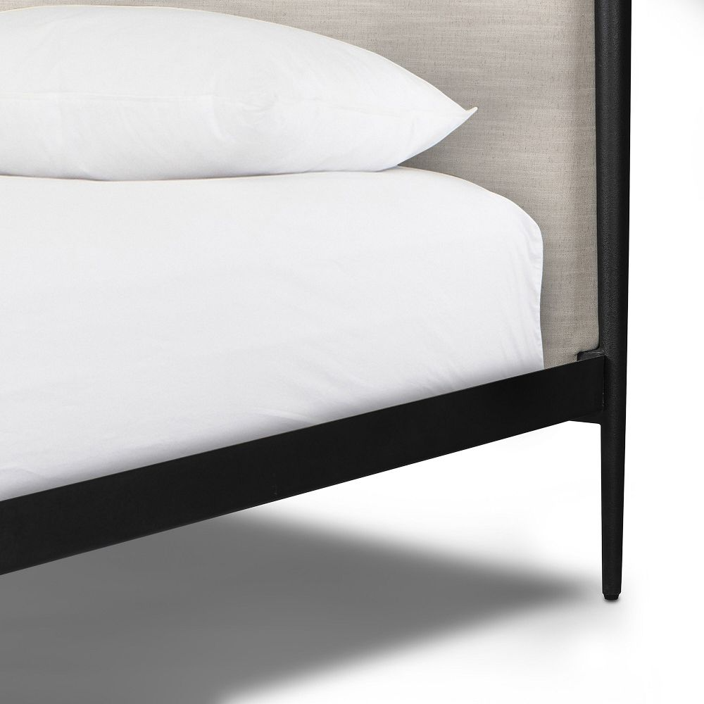 Canopy Bed with Upholstered Headboard and Footboard