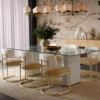 Leather Dining Chair with Stainless Steel Frame