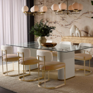 Leather Dining Chair with Stainless Steel Frame