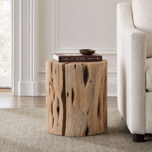 Solid Teak Wood Stump Side Table