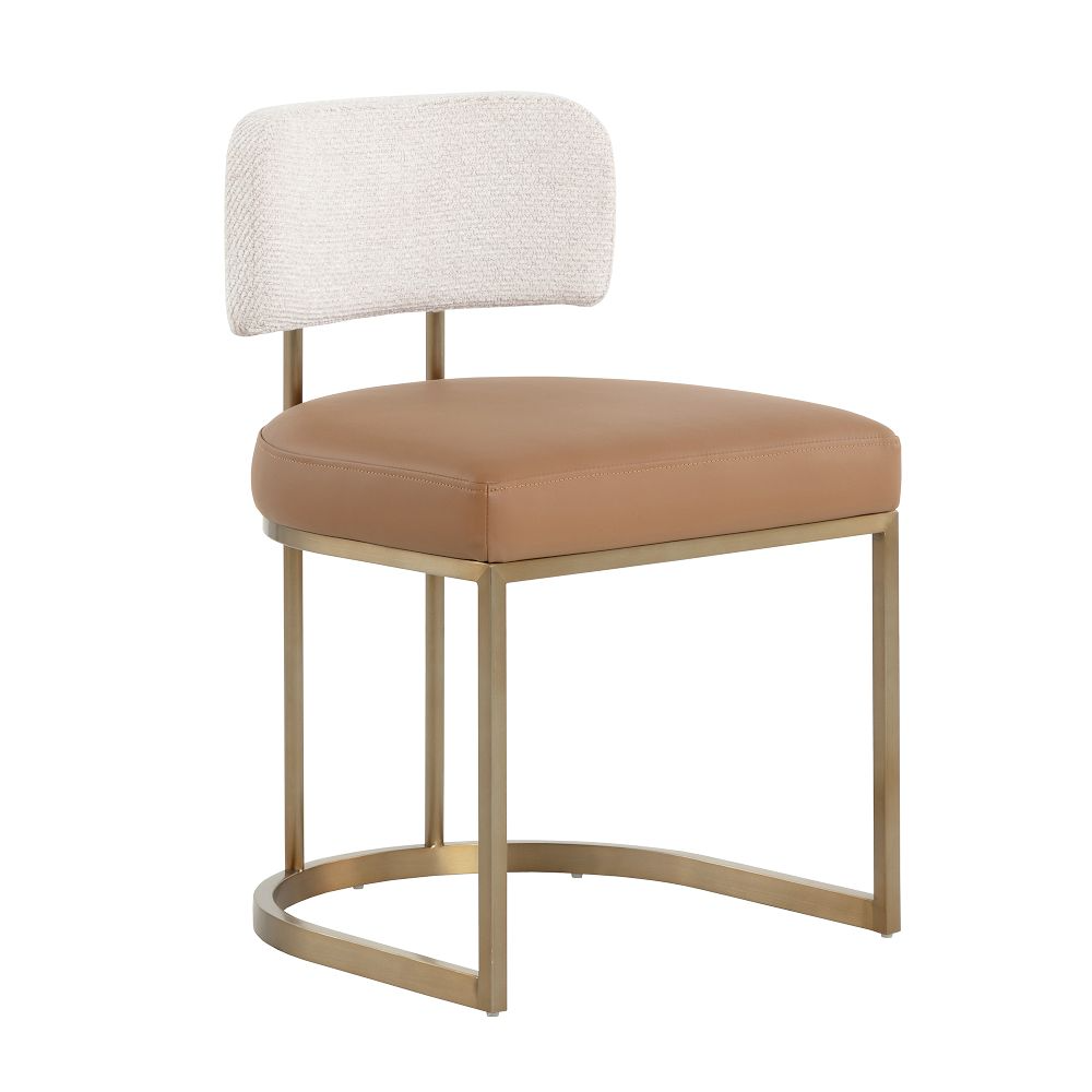 Leather Dining Chair with Stainless Steel Frame