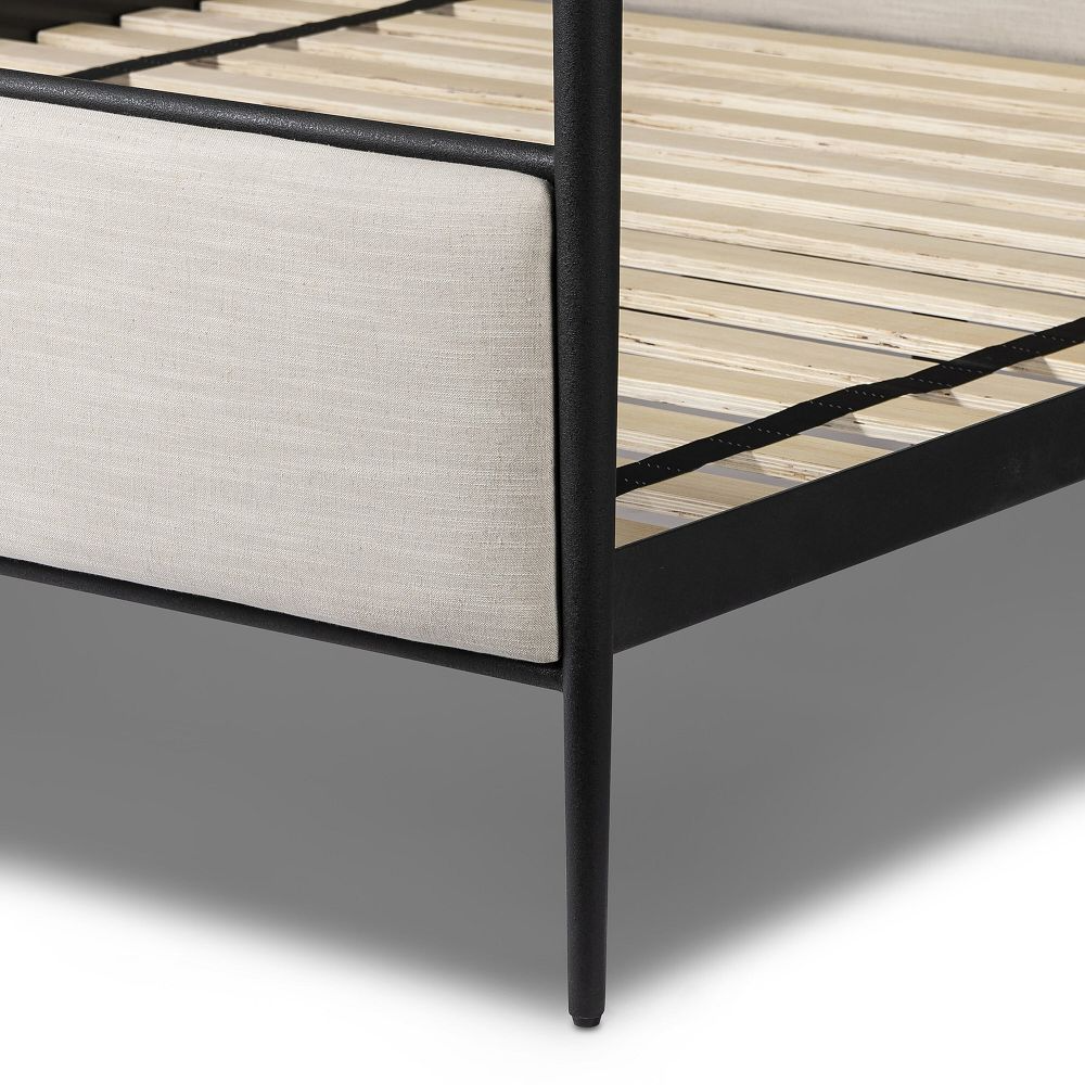 Canopy Bed with Upholstered Headboard and Footboard
