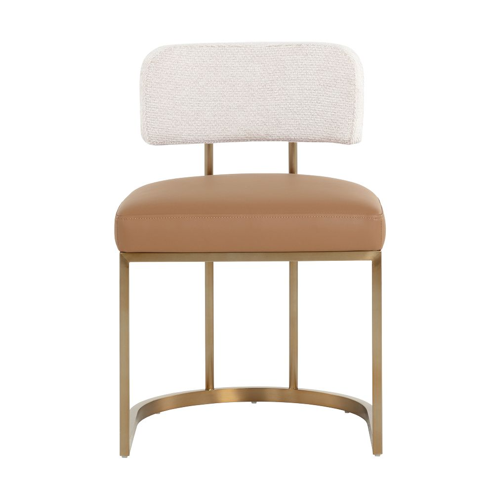 Leather Dining Chair with Stainless Steel Frame