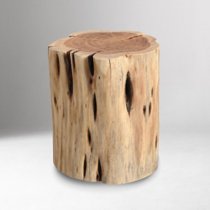 Solid Teak Wood Stump Side Table