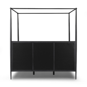 Canopy Bed with Upholstered Headboard and Footboard
