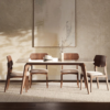 Dining Table with Glass Top and Solid Oak Frame