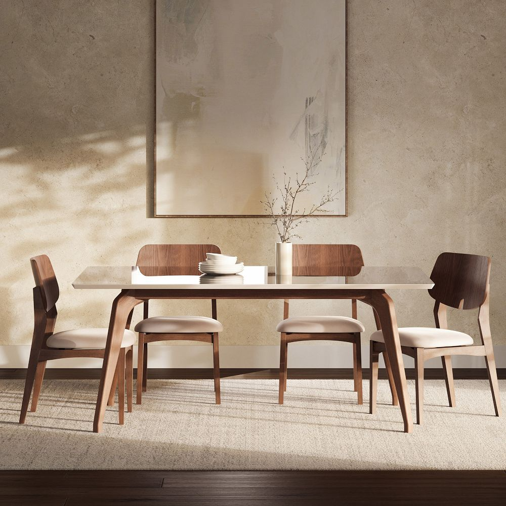 Dining Table with Glass Top and Solid Oak Frame