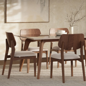 Dining Table with Glass Top and Solid Oak Frame