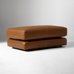 Leather Ottoman Footstool with Concealed Legs or Wheels