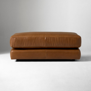 Leather Ottoman Footstool with Concealed Legs or Wheels