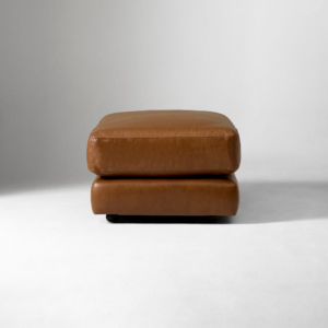 Leather Ottoman Footstool with Concealed Legs or Wheels