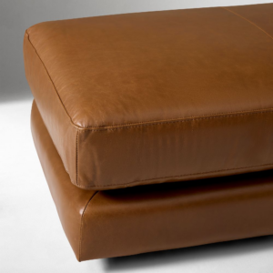Leather Ottoman Footstool with Concealed Legs or Wheels