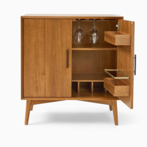 Mid-Century Bar Cabinet with Wine Bottle Storage