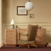 Burl Wood Executive Desk with Storage Drawers