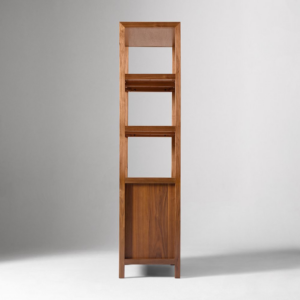 Tall Wood Bookcase with Cabinet Storage