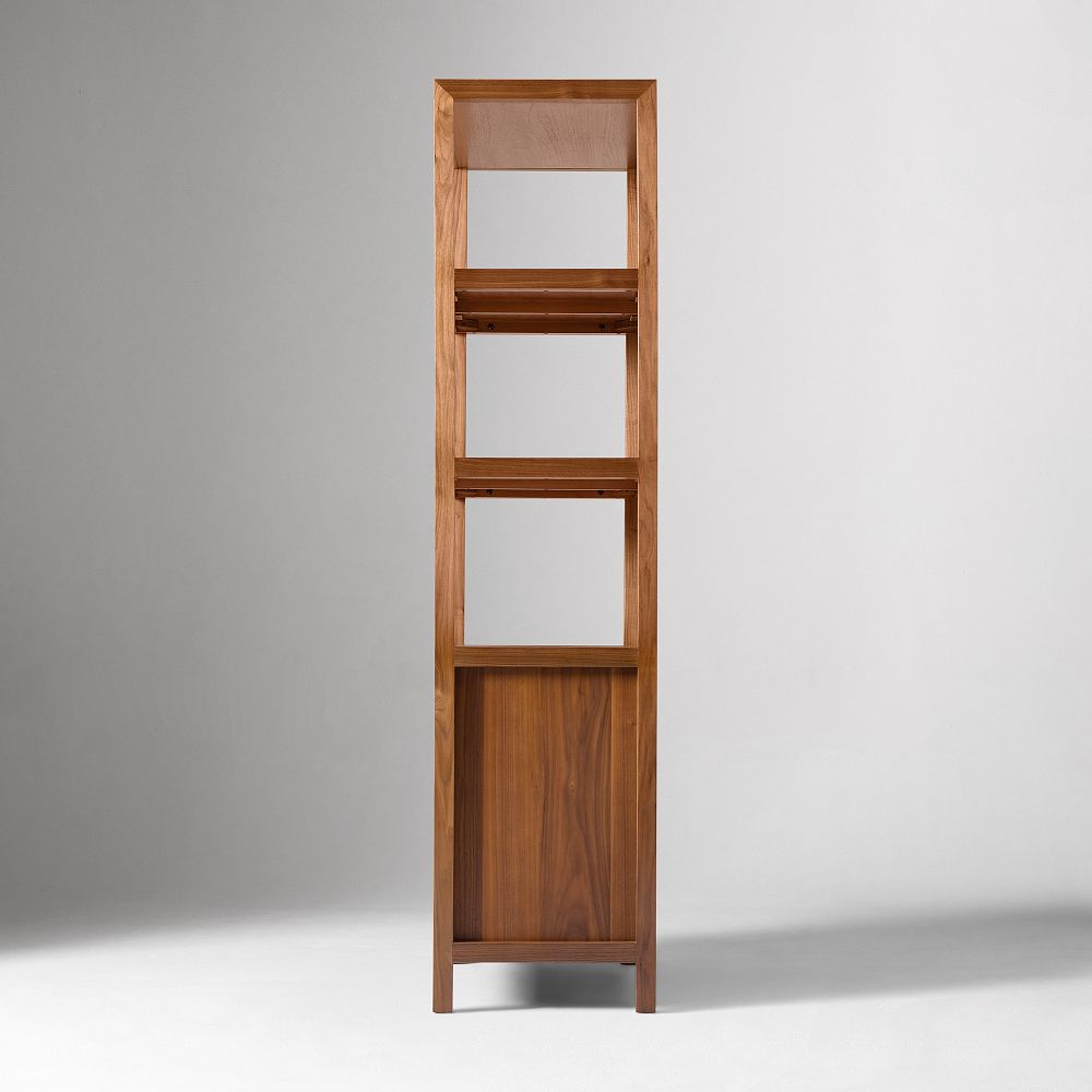 Tall Wood Bookcase with Cabinet Storage