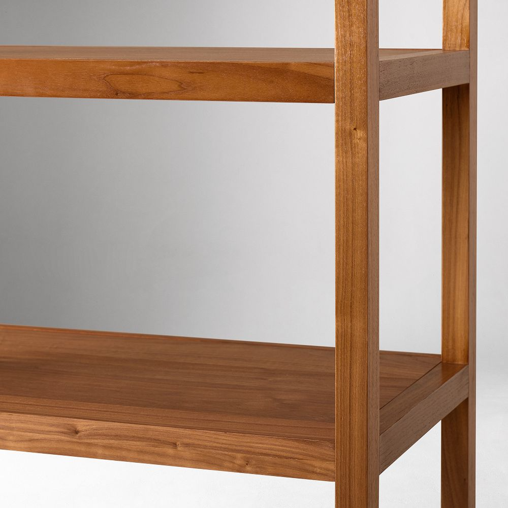 Tall Wood Bookcase with Cabinet Storage