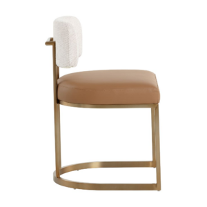 Leather Dining Chair with Stainless Steel Frame