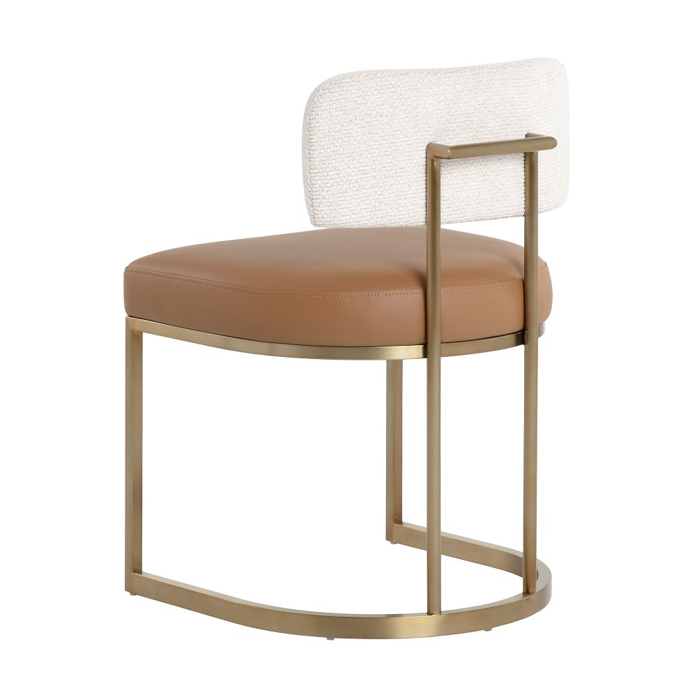 Leather Dining Chair with Stainless Steel Frame
