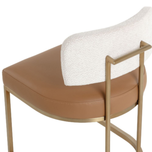 Leather Dining Chair with Stainless Steel Frame