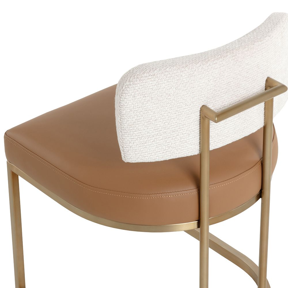 Leather Dining Chair with Stainless Steel Frame