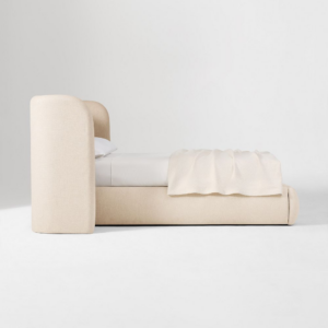 Wingback Bed with Charging Nightstands