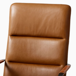 High-Back Leather Swivel Office Chair with Casters
