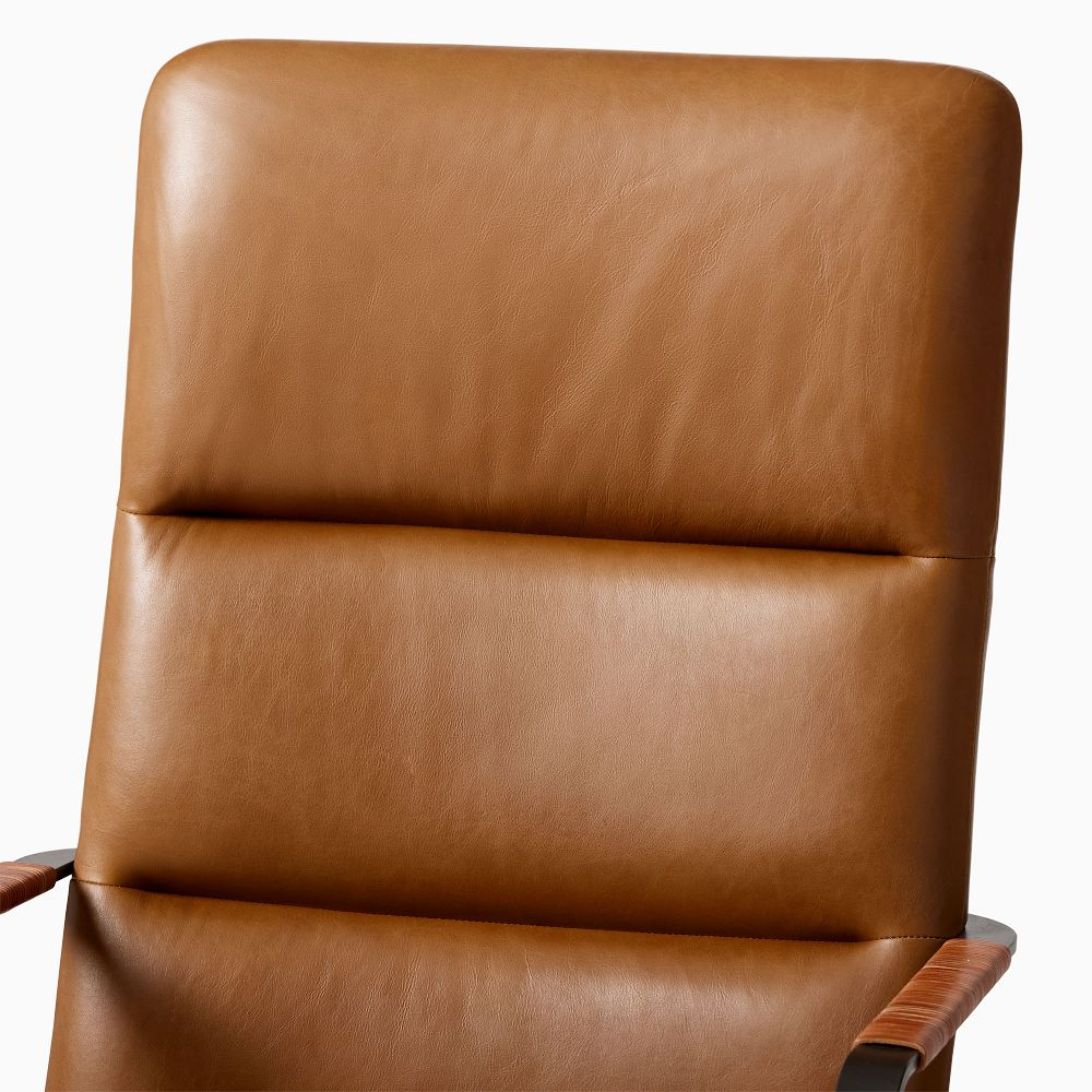 High-Back Leather Swivel Office Chair with Casters