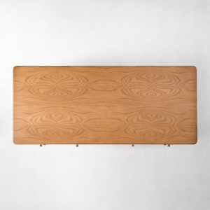 Burl Wood Executive Desk with Storage Drawers