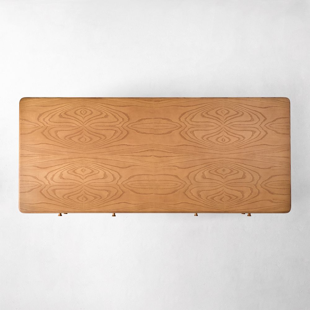 Burl Wood Executive Desk with Storage Drawers