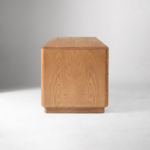 Burl Wood Executive Desk with Storage Drawers