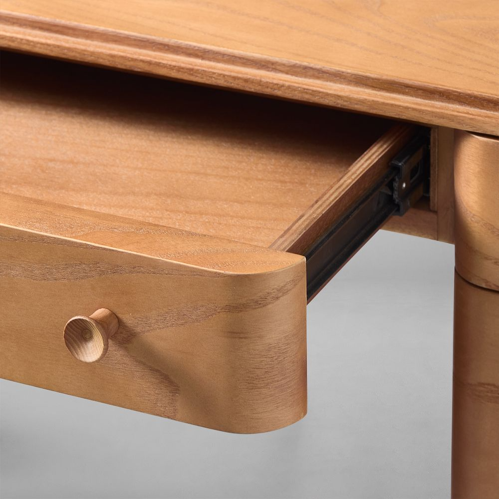 Burl Wood Executive Desk with Storage Drawers