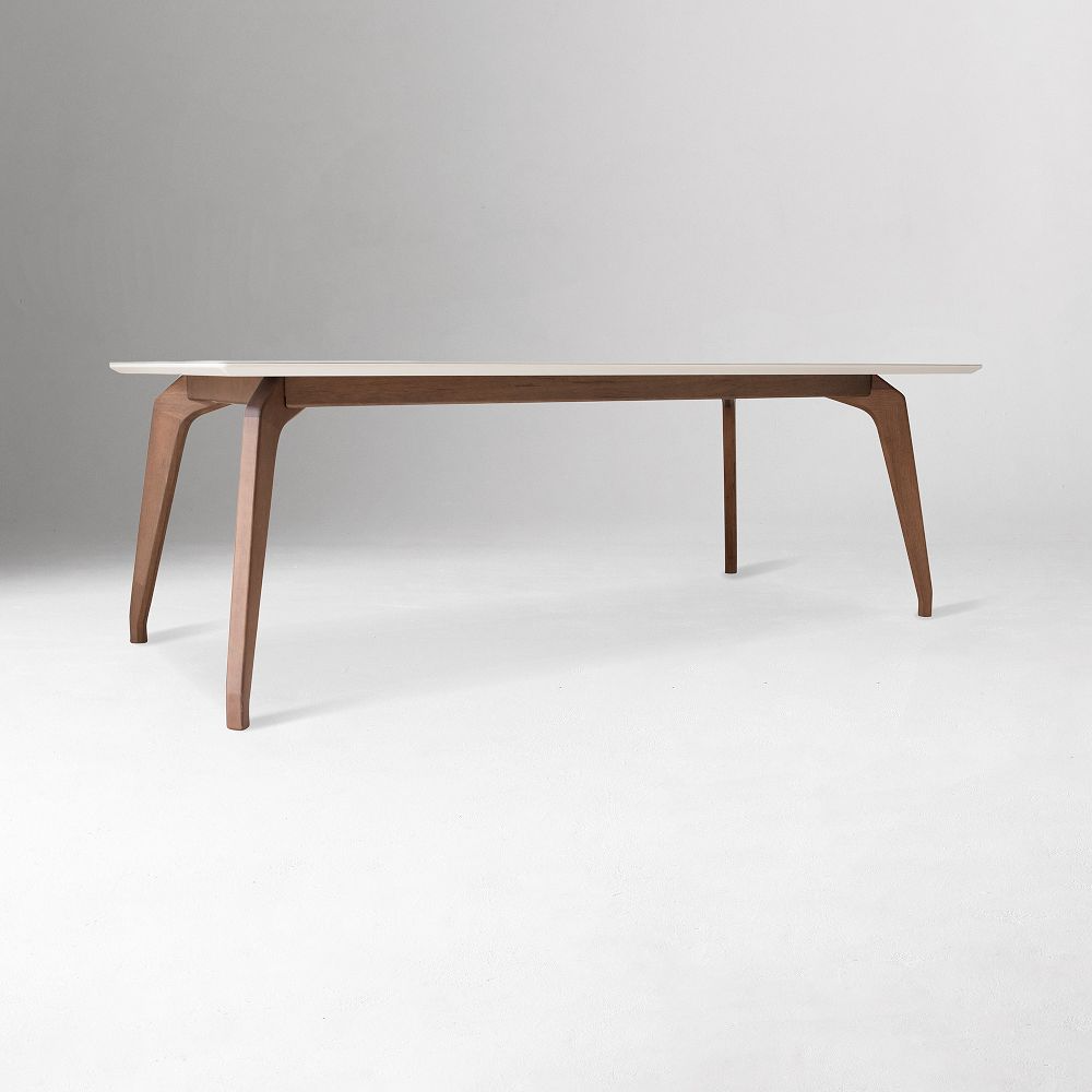 Dining Table with Glass Top and Solid Oak Frame