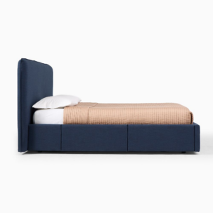 Low Profile Upholstered Bed with Storage Drawers