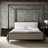 Canopy Bed with Upholstered Headboard and Footboard
