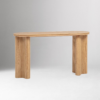 Console Table with Oak Veneer and Engineered Wood Frame