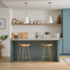 Mango Wood Counter Stool with Steel Base
