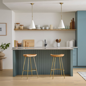 Mango Wood Counter Stool with Steel Base