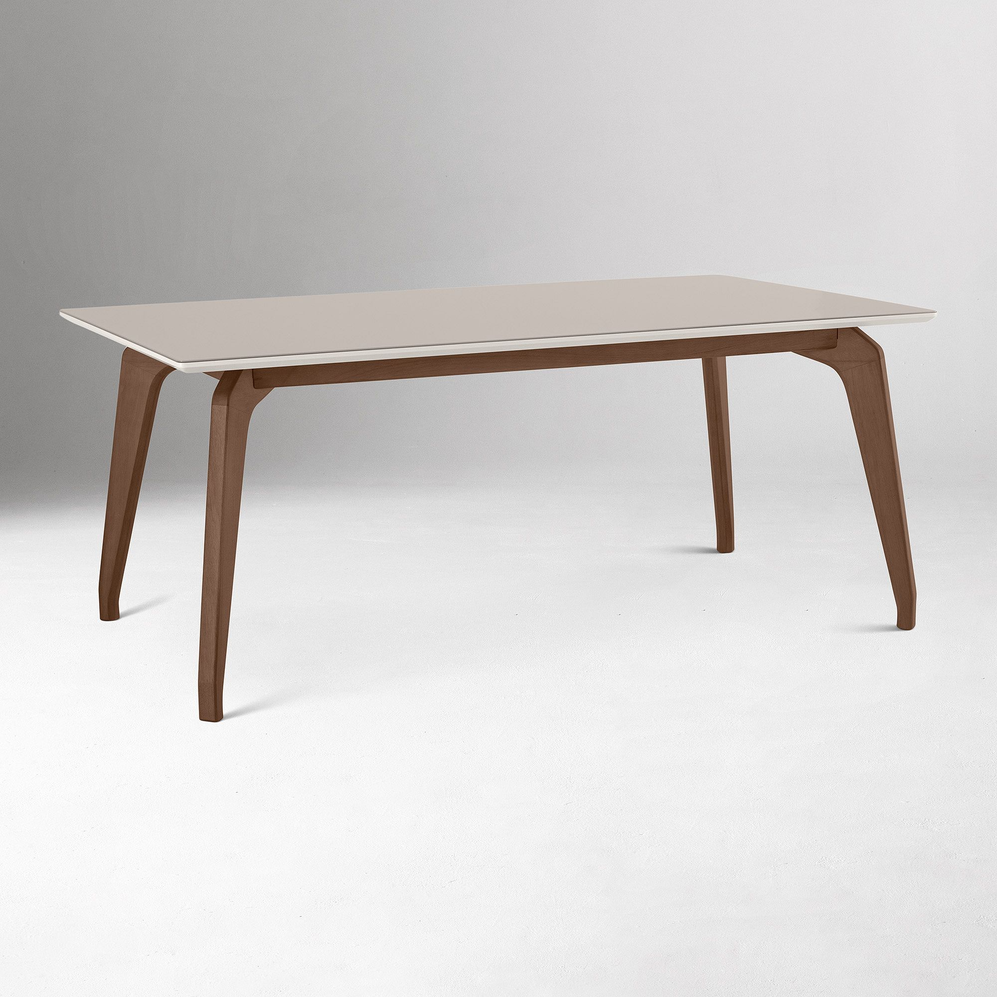 Dining Table with Glass Top and Solid Oak Frame