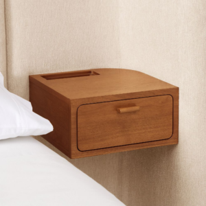 Wingback Bed with Charging Nightstands