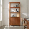 Tall Wood Bookcase with Cabinet Storage